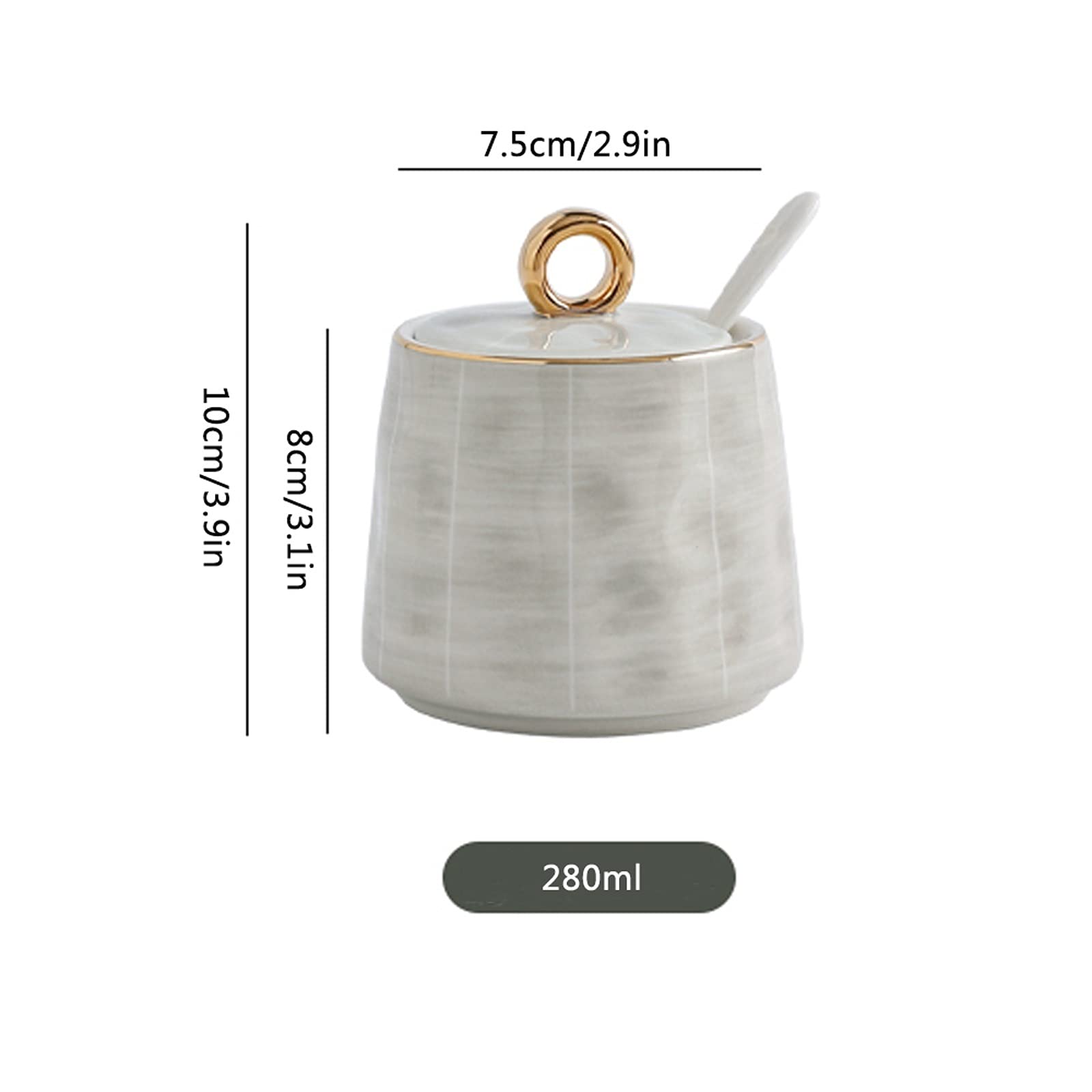 Butelka na przyprawy, ceramiczny słoik na przyprawy, Szklane słoiczki na przyprawy, puszki na przyprawy Półki na przyprawy Lekki, luksusowy garnek do przypraw Ceramiczna cukiernica do użytku domowego