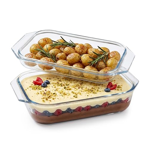 KCKHFA Glass Baking Dish 2QT Casserole Dish with Lid for Oven