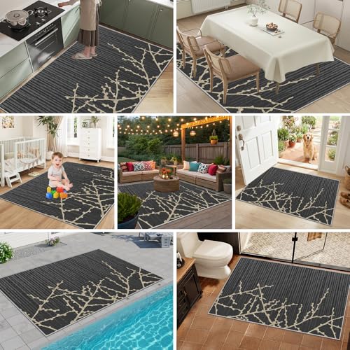 Tapis extra grand salon lavable machine avec envers antidérapant moderne - 7