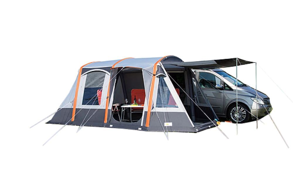 dwt Busvorzelt Pegasus Air 500x300 cm, grau, Texolan 30, aufblasbar, freistehend, Mobilzelt für Busse mit 180-220 cm Höhe