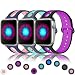 Haveda Sport Bands Compatible for A P p L e Watch 42mm/44mm, Breathable Silicone Wristband for Apple 4 Watch, iWatch Series 4/3/2/1,Women Men Kids 42mm/44mm S/M Blue/Pink, Grey/Teal, Black/Magenta