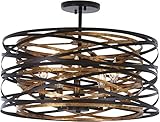 Minka Lavery Farmhouse Convertible Pendant/Semi Flush Mount Ceiling Light 4671-111 Vortic Flow...