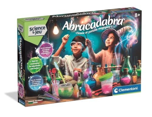 Clementoni - Abracadabra Chimie et Potions Magiques – Dès 8 Ans – Coffret Scientifique Enfant pour expériences de Chimie, Jeu éducatif de Science...