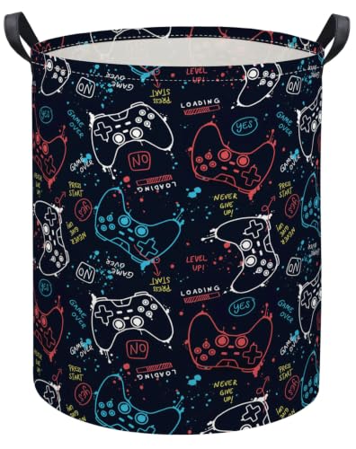 Image of Kids Laundry Basket Baby Hamper for Nursery Storage Bin Organizer (Game)