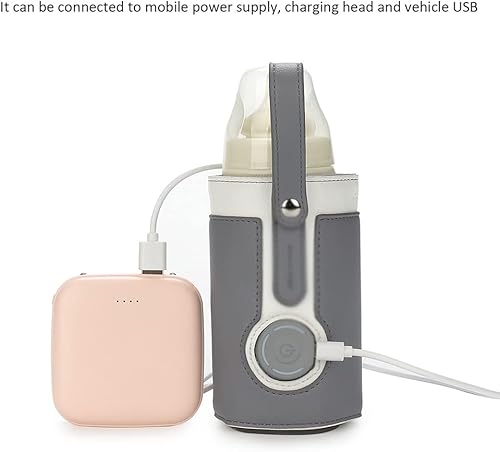 Miniatura 3 de N  B Calentador de botellas portátil para leche materna de bebé, manga cálida inteligente de biberón, carga rápida, regulación de temperatura de 3