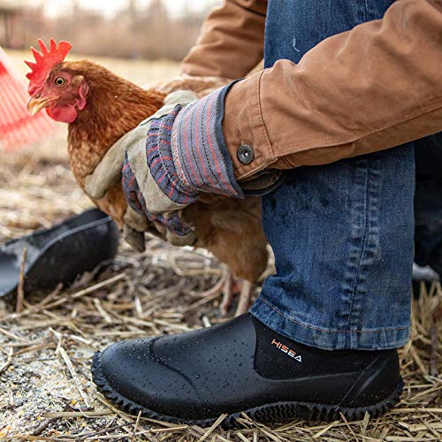 Hisea Unisex Waterproof Garden Shoes Ankle Rain Boots Rubber Slip-On Shoes For Women Men Outdoor #TOP5