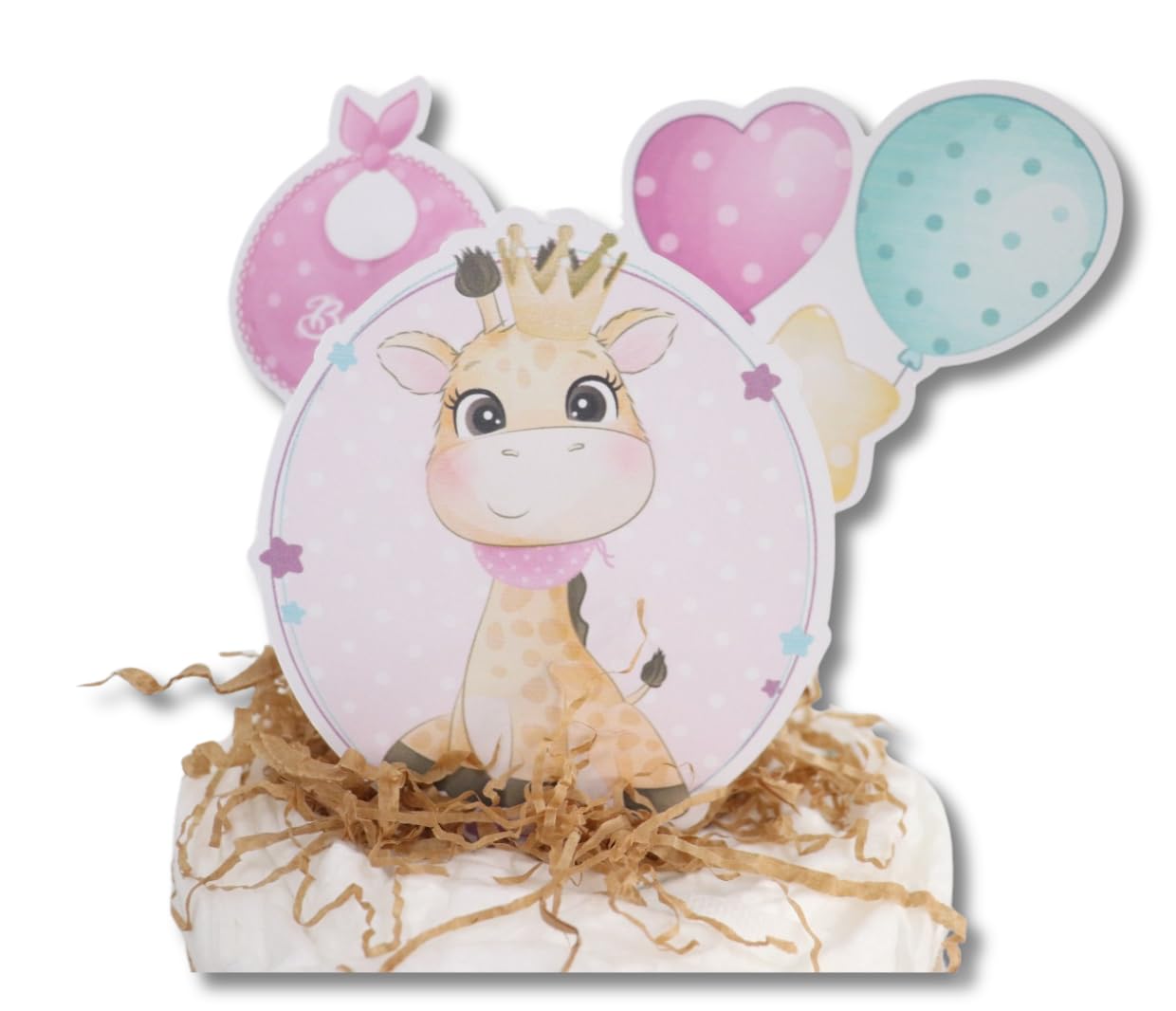 Tarta de pañales 3 pisos modelo JIRAFAS - Regalos para recién nacido - baby shower - TARTAS DE PAÑALES Y MÁS