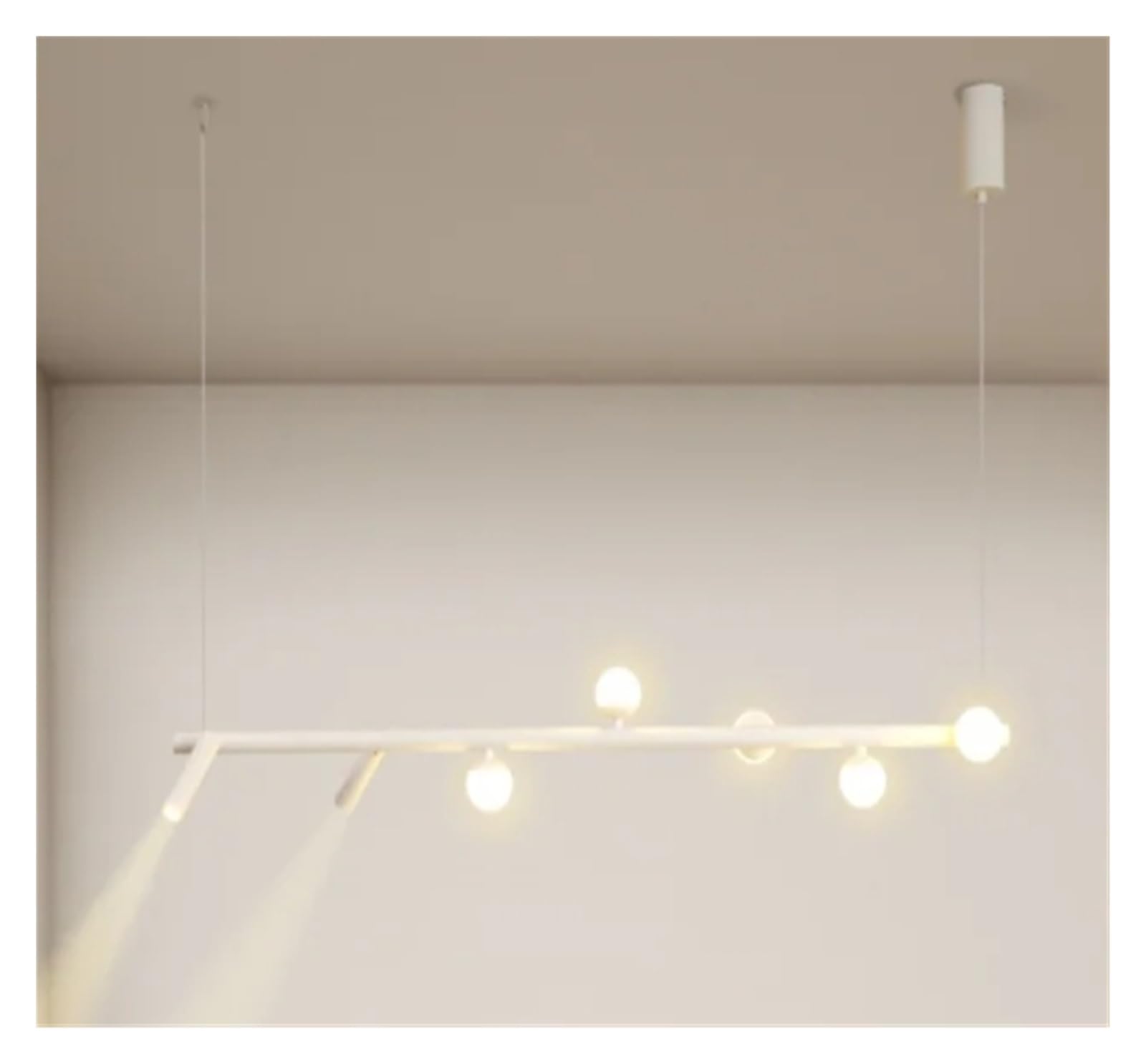 ASerZenith Simple Long Led Chandelier Modern Restaurant Living Room Studio Bedroom Dining Table Decoration Hanging Lamps Lighting Fixtures,Bianco-7 Heads