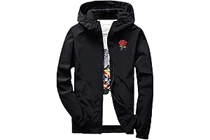 Men's Rose Floral Hooded Windbreaker