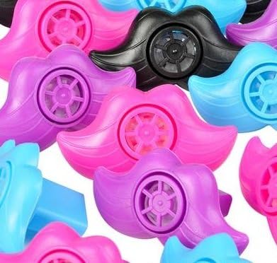 Mustache Lip Whistle Assorted Pack of 48 Pics