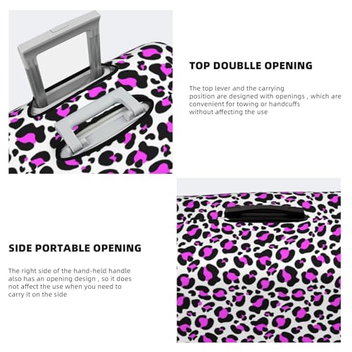 Luggage Cover Protector - Leopard print pink cute stylish Suitcase Covers for Luggage Fit 25-28 Inch Suitcase4