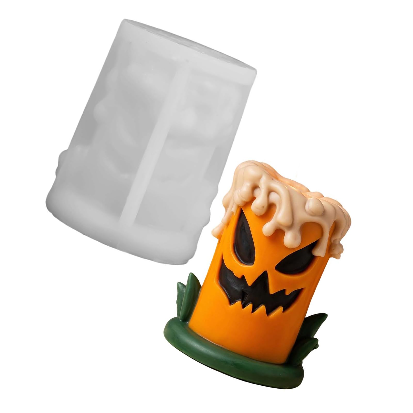 WAGHAVEN Festival Halloween Silicone Molds Pumpkin Cylindrical Silicone Molds for Making Soap and Gift Halloween Cast