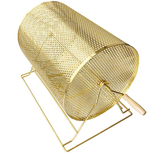YH Poker Deluxe Medium Size Brass Plated Raffle Drawing Ticket Drum Holds 5000 Drawing Tickets Spinning Lottery