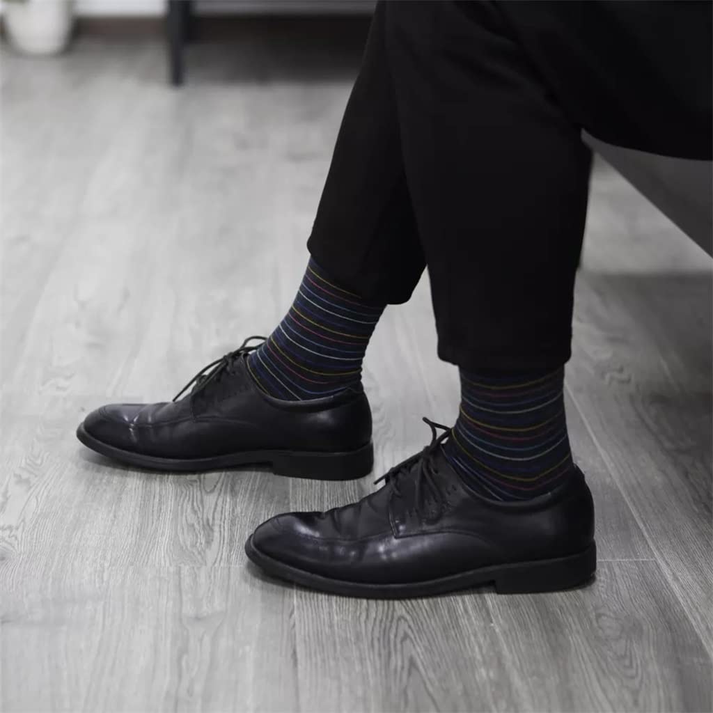 Skarpety męskie, 5 par skarpet Męskie wygodne skarpetki w paski Casual Skarpety Sportowe skarpety męskie (kolor: A, rozmiar: EU40-45)
