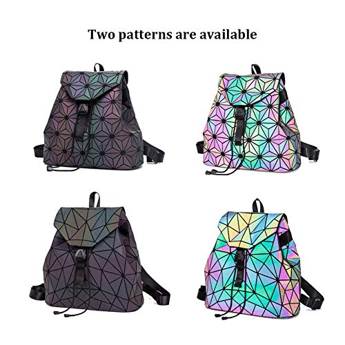 Lorrantree Geometric Backpack Luminous Backpacks Holographic Reflective Bag Lumikay Bags Irredescent Rucksack Rainbow 02 #TOP6