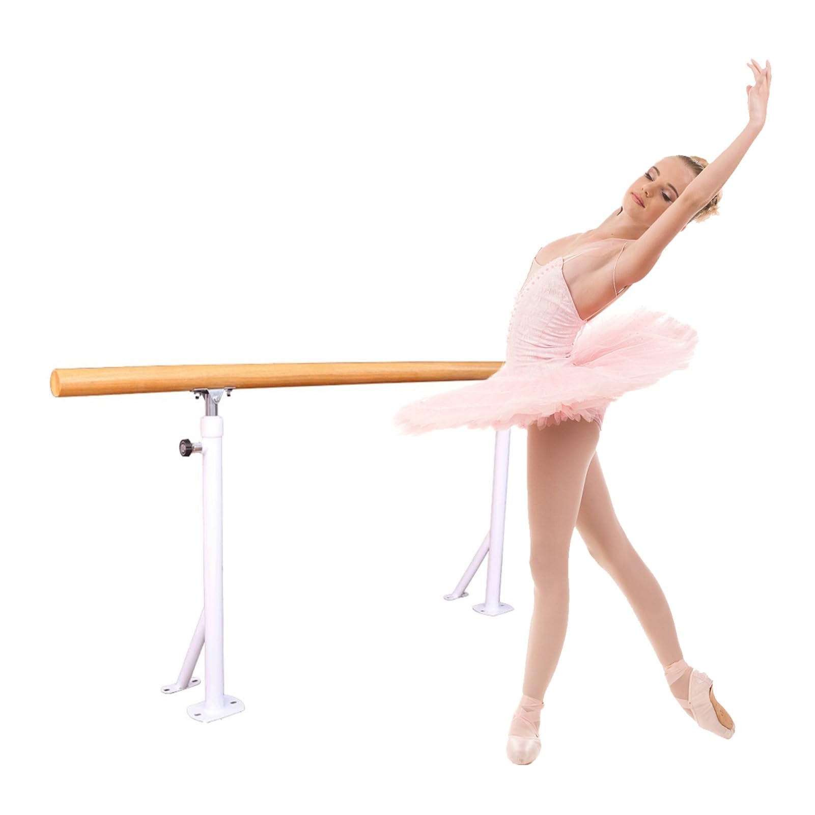 Barra de Ballet para Casa Barra De Ballet Portátil Con Soportes De Metal Ajustables En Altura Para Entrenamiento De Baile, Entrenamiento En Casa, Estiramiento, Yoga Y Ejercicio De Calentamiento
