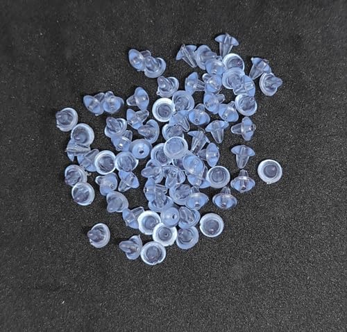 Image of Small Earring Back Stopper (200 Pcs) - Secure Earring Backs for Studs, Earrings Back Stopper, Silicone Earring Back Stopper, Earring Safety Backs & Ear Lobe Support