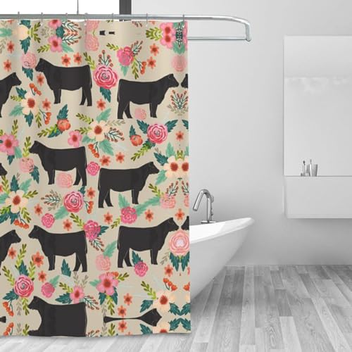Rideau de douche imperméable contre les éclaboussures motif vache - 8