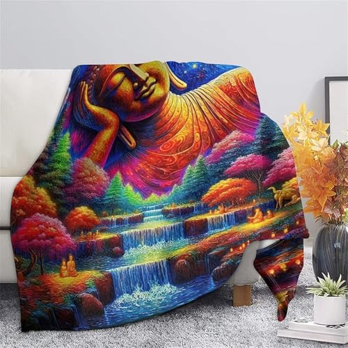 Couverture bouddha peluche de luxe moelleuse et douce grand confort 3D - 7