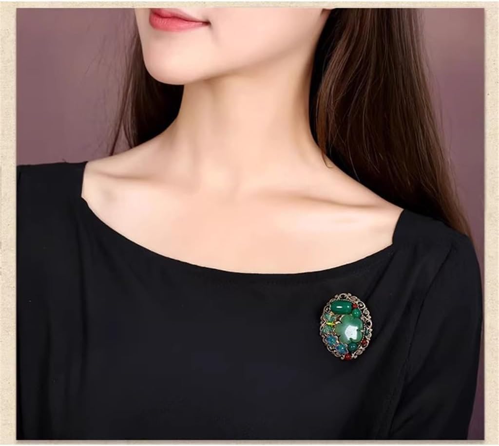 Stile Etnico Retro Cardigan Corpetto Spilla Accessori Giacca Da Donna Scialle Fibbia Decorazioni (4,5 * 3,5 Cm)