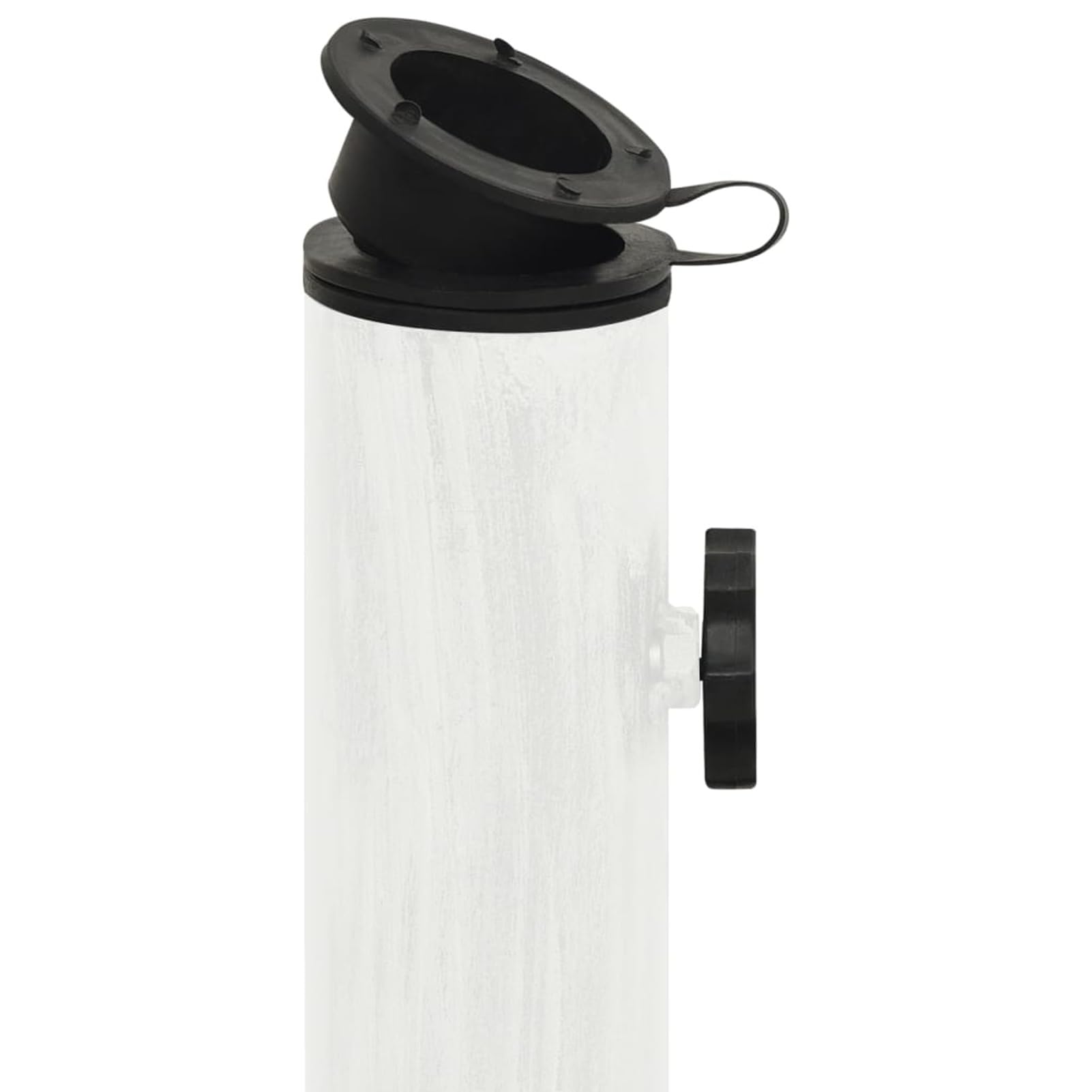 Socle de Parasol Blanc 44x44x31 cm Fonte,Pied De Parasol,Pied De Parasol Lourd,Pied De Parasol sur roulettes