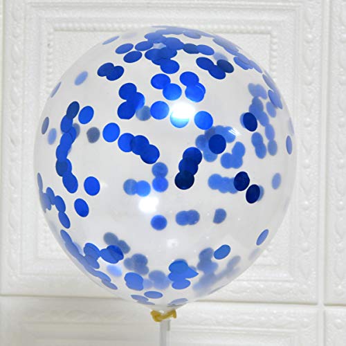 Image of Blue Confetti Balloons 12 inch, 50 Pcs Clear Balloons with Blue Confetti Glitter for Birthday Wedding Baby Shower Christmas Party Decoration