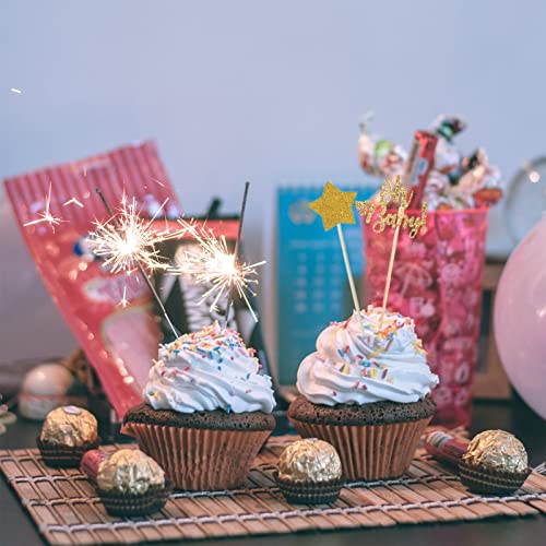 Jodie 20Pcs Oh Baby Cupcake Toppers Gold Glitter Star Baby Sign Gender Reveal Baby Shower Decorations For Celebrating Wedding Engagement Anniversary Kids Birthday Party Supplies #TOP7
