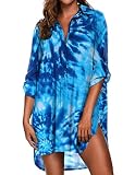 Ekouaer Women's Swimsuit Beach Cover Up Shirt Bikini Beachwear Bathing Suit Beach Dress