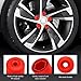 Rdxcv 20 PCS Car Wheel Lug Nut Covers, 18mm Auto Tire Bolt Caps with Removal Tool, Wheel Nut Cover Dismantle Replacement 1K0 601 173 for Beetle Passat GTI CC, Car Accessories (Red)