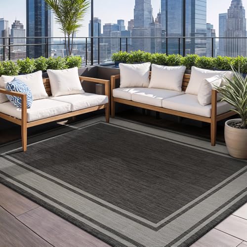 Beverly Rug Large Outdoor Rug 9x12 Modern Bordered Area Rugs