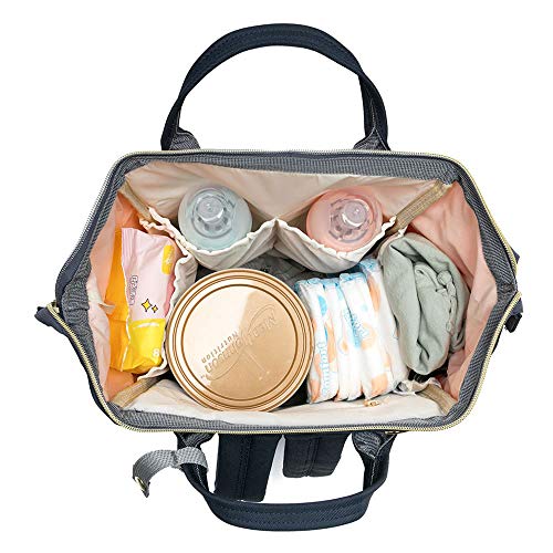 Mochila Bolsa Maternidade Mommy Bag Original Rosa Com Azul Moda Classic Baby Com USB, Trocador e Por