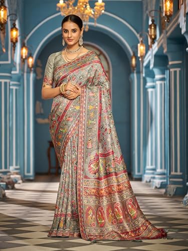 Image of SWORNOF Womens Kanjivaram Banarasi Silk Saree Kanchipuram Patola saree