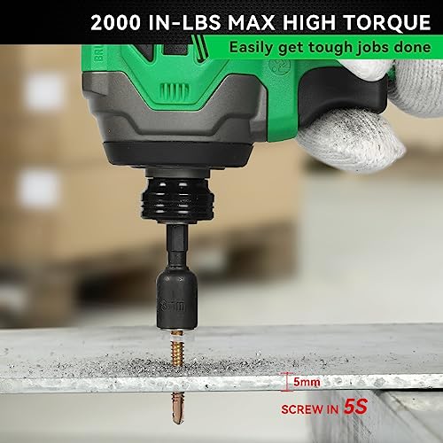 Dowox Impact Driver Kit, 2000 In-Lbs 21V Impact Drill Driver Set, 1/4'' Hex Chuck 0-3200 Rpm Variable Speed, 2.0Ah Battery And 1H Fast Charger, 7Pcs Driver Bits Socket And Tool Case #TOP3