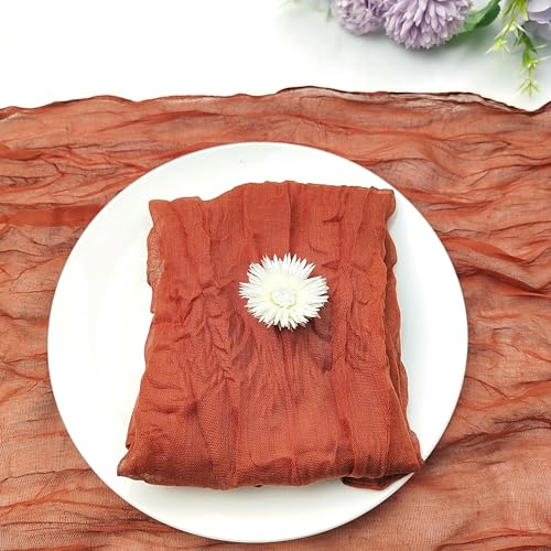Serviette de table en gaze de coton bohème blanche pour mariage rustique chic
