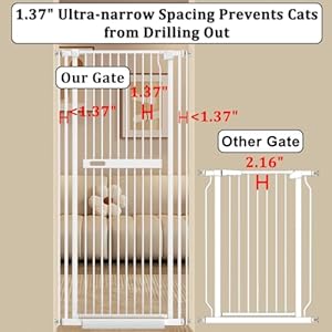 WAOWAO-7086-Extra-Tall-Cat-Pet-Gate-2992-6142-Wide-Pressure-Mounted-Walk-Through-Swing-Auto-Close-Safety-White-Metal-Baby-Toddler-Kids-Child-Dog-Pet-Puppy-Cat-for-Indoor-StairsDoorways - Cucciolini Doodles   WAOWAO-7086-Extra-Tall-Cat-Pet-Gate-2992-6142-Wide-Pressure-Mounted-Walk-Through-Swing-Auto-Close-Safety-White-Metal-Baby-Toddler-Kids-Child-Dog-Pet-Puppy-Cat-for-Indoor-StairsDoorways