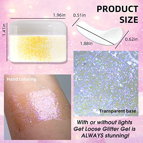 Dageda Holographic Body Glitter Gel,Color Changing Glitter Gel Under Light For Face, Body, And Hair, Glitter Body Face Gel Perfect For Festival Party Rave Accessories-1.7 Oz(Mysterious Purple) #TOP1