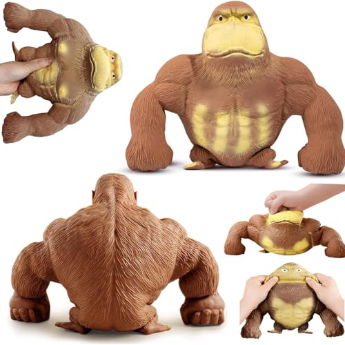 Mailfull Juguetes Antiestres Gorila Realista de Descompresión Squeeze Muñeco Sensoriales para Niños y Adultos para Aliviar el Estrés