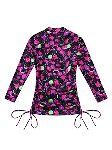 renvena Girls One Piece Swimsuit Floral Sun Protection UPF Long Sleeve Jumpsuit Summer Hawaii Beach Monokini4