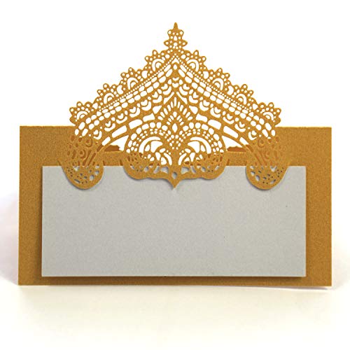 DOUKING 100 Pcs Table Place Cards with White Inserts - Crown Tent Cards