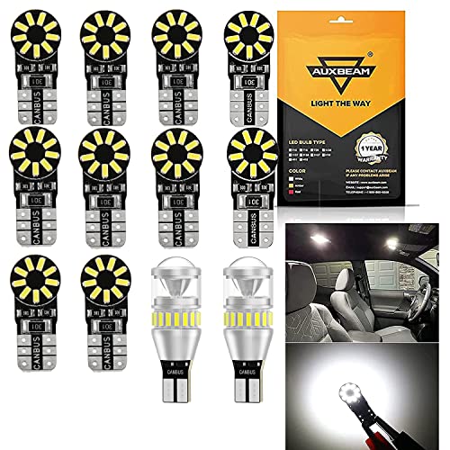 Auxbeam 921 Led Bulb And 194 168 White Led Bulbs Combo Kit, Plug & Play Halogen Replacement Lights Bulbs For Backup Reverse Light Bulbs, License Plate Lights, Dome Map Light, Courtesy Light Bulbs #TOP28