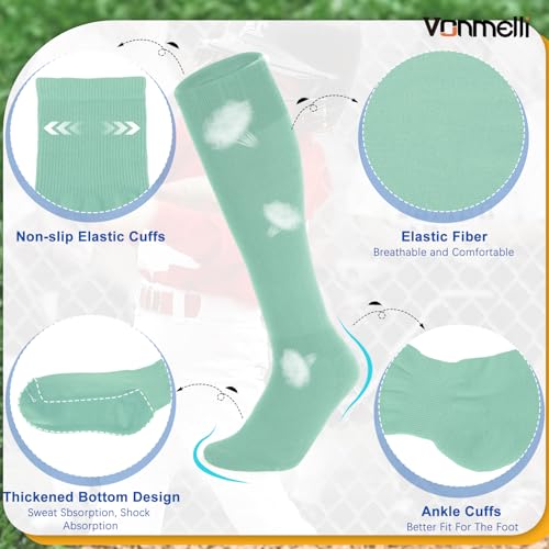 Image of VONMELLI Youth Baseball Belt and Socks Combo, Elastic Softball Belts and Socks for Boys and Adult (2 Pairs of Socks & 1 Belt)
