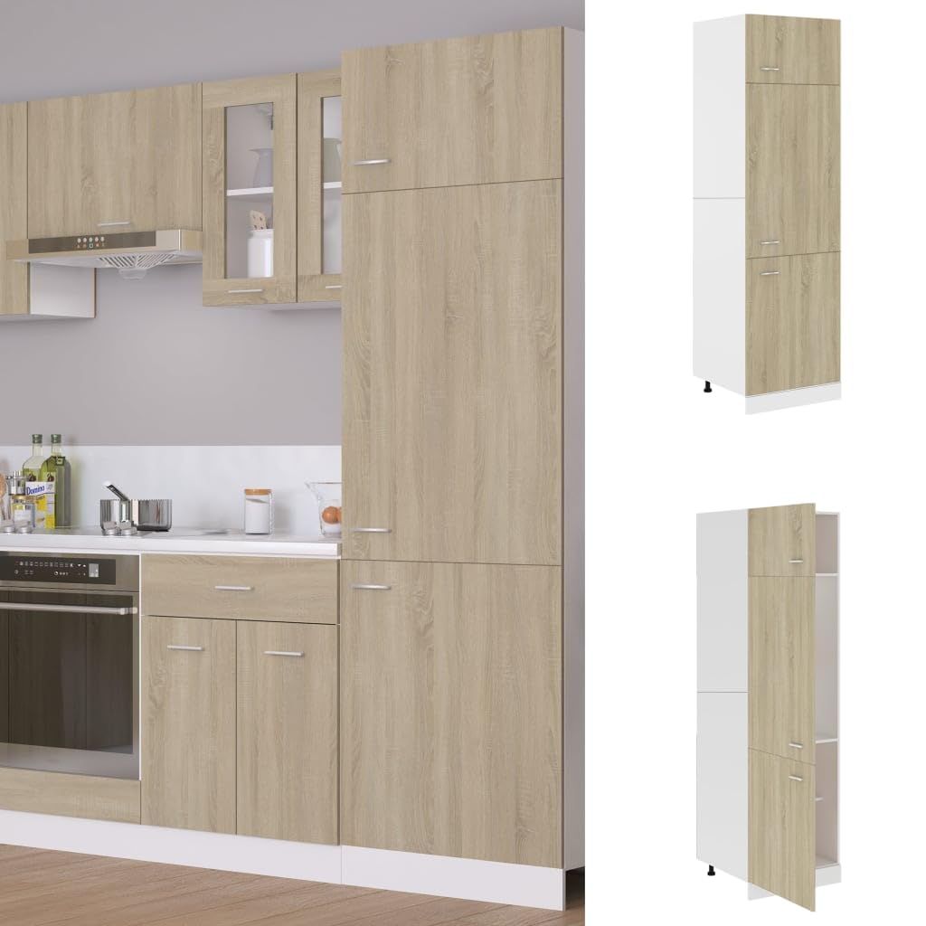 vidaXL Koelkastkast 60x57x207 cm bewerkt hout sonoma eikenkleurig