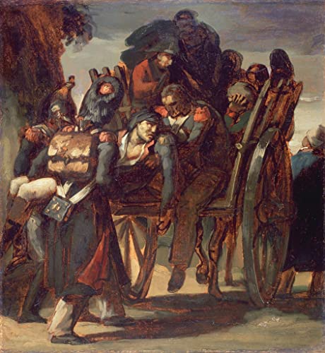 Soldats blessés Géricault poster impression sur toile de maître 60x90cm décoration murale