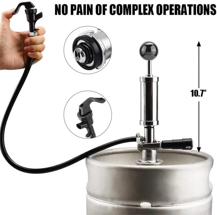 4 Inch Picnic & Party Beer Keg Pump, Homebrew Kegerator Dispenser Tap with D System/S System Keg Coupler(D System)