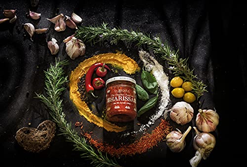 La Megara The Original Tunisian Harissa, Glass Jar 6.7 Oz, Handcrafted Chili Paste, Fresh Red Hot Pepper Seasoning, Delicious In Soups, Sauce & Marinades #TOP5