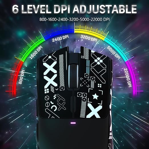 Image of Attack Shark X11 Wireless Gaming Mouse with Grip Tape, PAW3311 Sensor, 22000 DPI, Tri-Mode Connectivity, RGB Lighting, and Magnetic Fast Charging Dock (Black with Grip Tape)