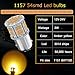 Melphan-Auto 1157 Led Light Bulb Amber Yellow, 12V-24V 1157 7528 2357 2057 BAY15D LED Replacement Light Bulb for Brake Light Tail Light for Car RV Trailer Boat, 54SMD 3014 Chipset,4PCS