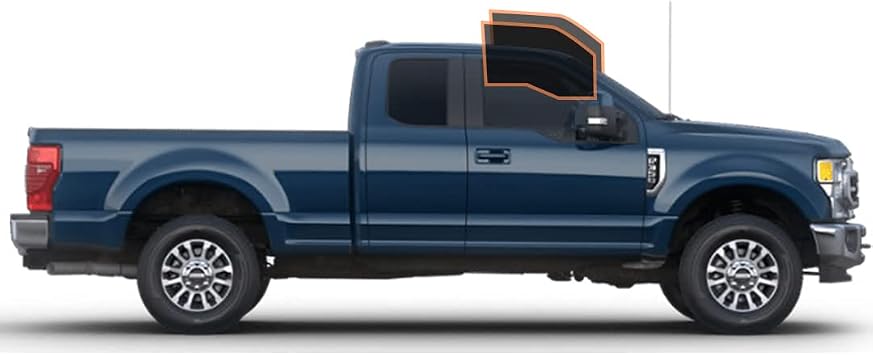 MotoShield Pro Premium Professional 2Mil Nano Ceramic Precut Window Tint Film for 2017-2021 Ford F250 Extended Cab Front Driver/Passenger 15%