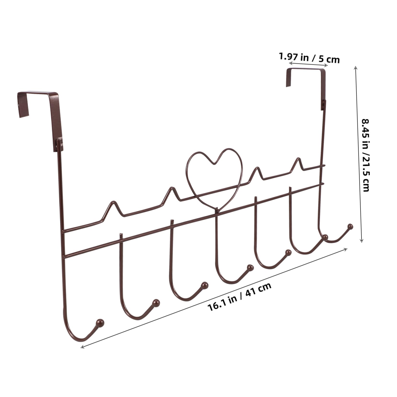 Homoyoyo Door Organizer Hanging Over The Door Hook Rack 7-Piece Metal Hooks Space-Saving Easy Install for Home Office