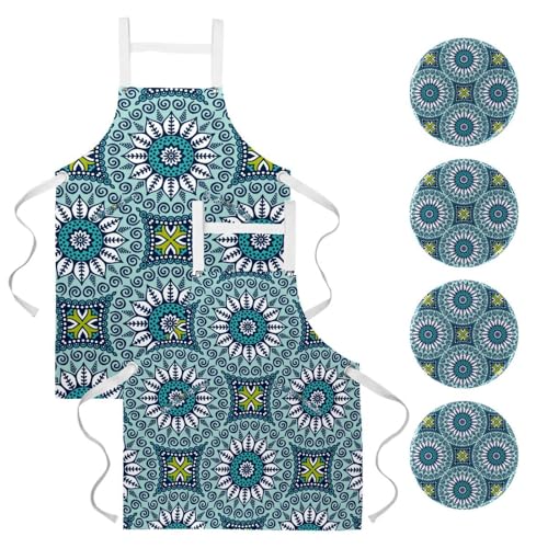 Tabliers de cuisine contre les taches lot de 2 avec broches pour nettoyage et bar